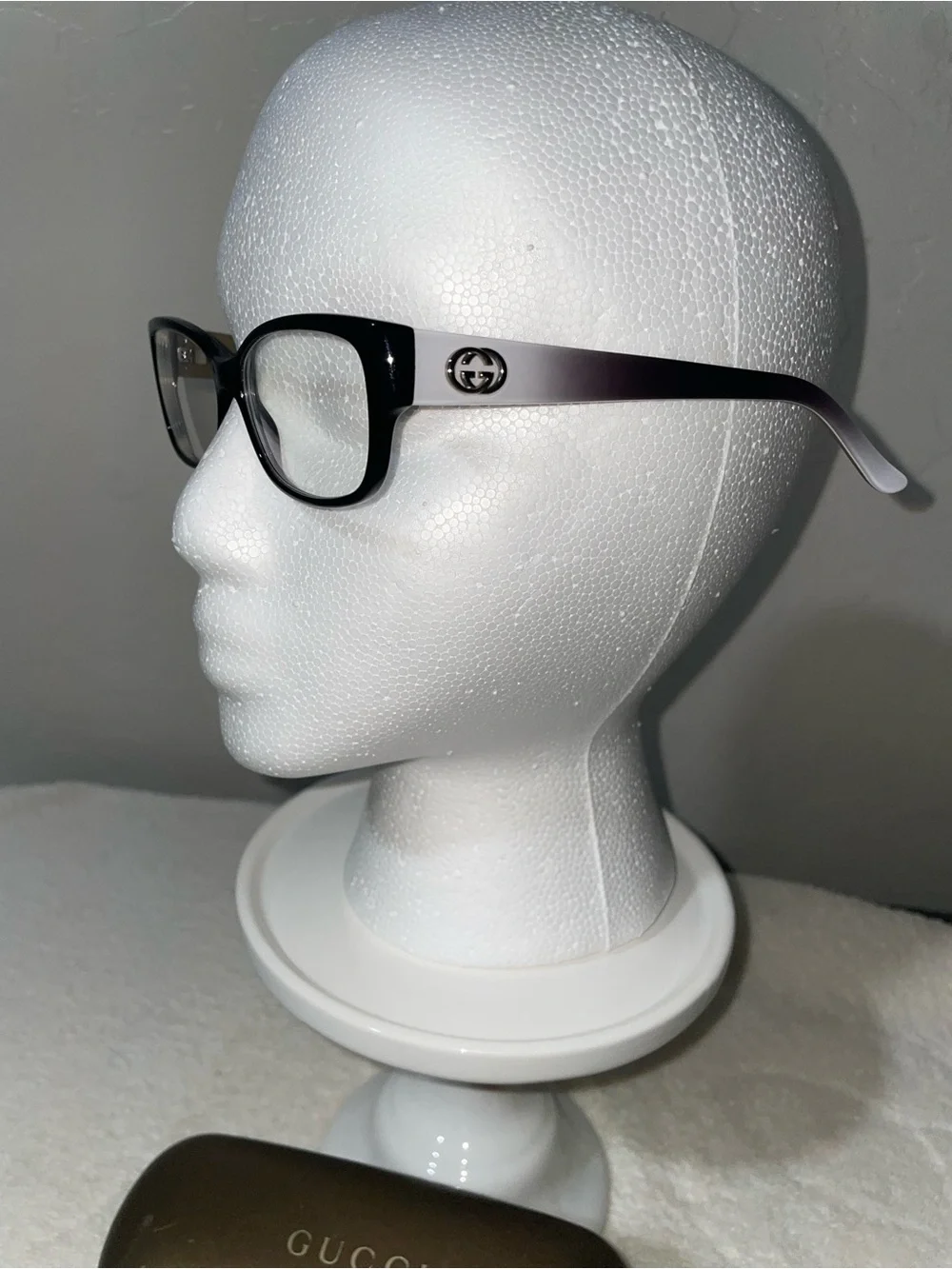 EUC-Gucci Gradient 52MM Logo Eyeglass Frames in Black/White-Made in Italy